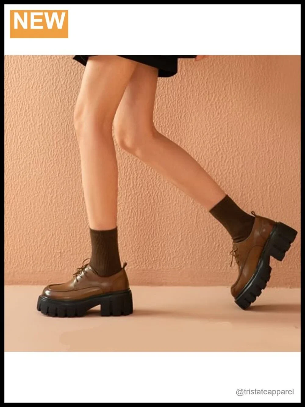 Leather Platform Oxfords Chunky Lug Sole Dress Shoes